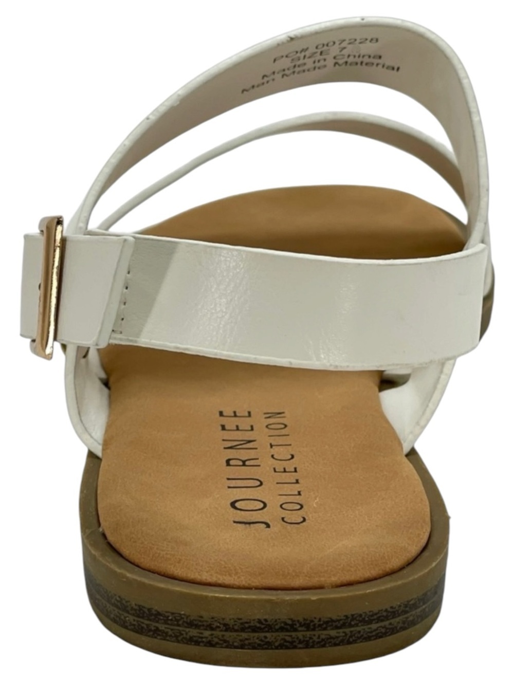 Journee Collection Lavine White Faux Leather Womens Slingback Sandals Size 7W - Picture 6 of 14